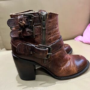 Freebird Brown Leather Ankle Boots